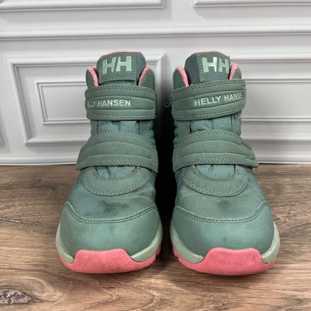 Helly Hansen Winter Boots Kids Teal Green Pink Waterproof Primaloft 11645 Size 1